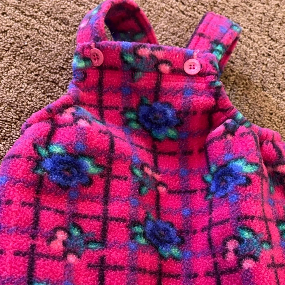Vintage osh kosh Pink and Blue Floral Baby overalls